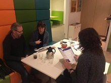 24 januari 2019 | Camiel Wijffels met revalidatiearts Anne Visser en maatschappelijk werkster Nanda Helmus van UMC Utrecht